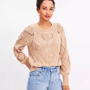 LOFT Tan Textured Sweater